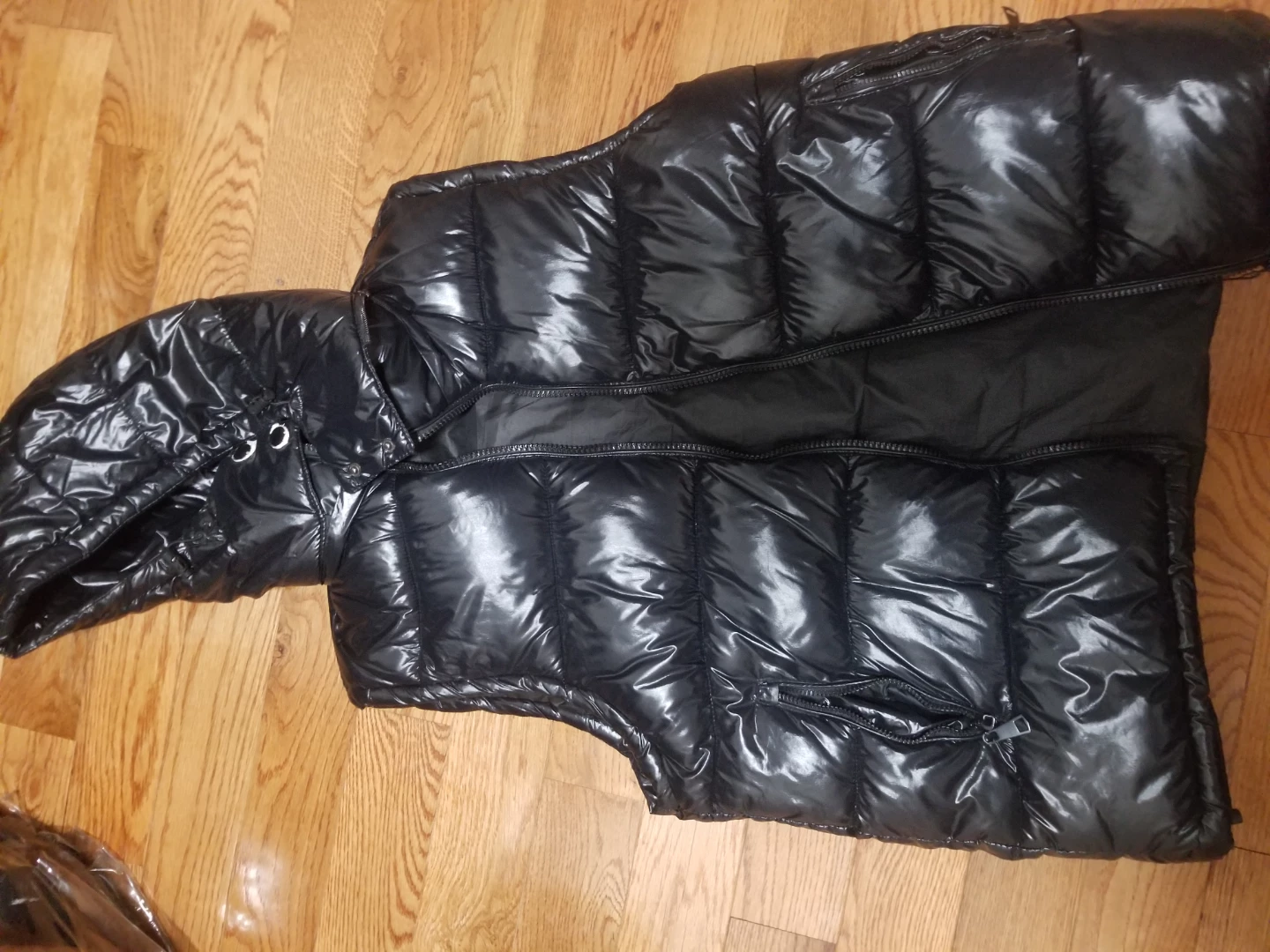 Black Puffer Vest with Hood