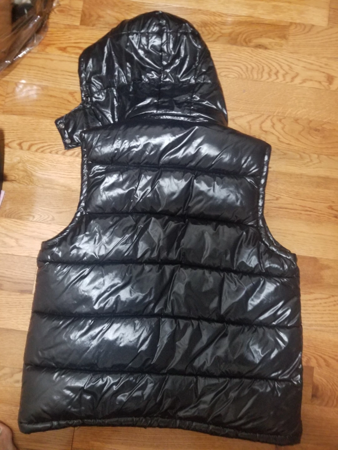 Black Puffer Vest with Hood - photo 2