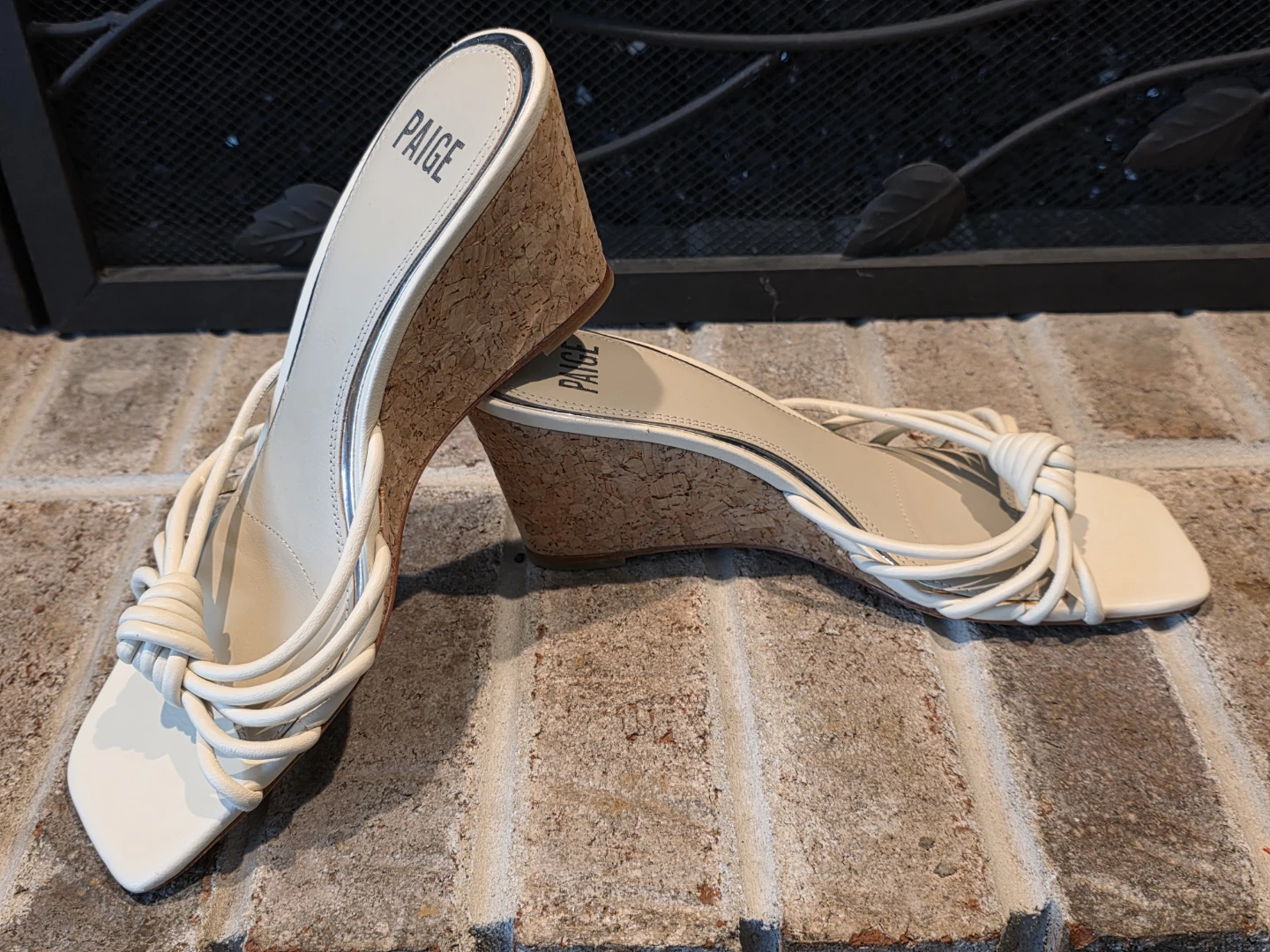 PAIGE Women's White Knot Detail Wedge Sandals Size 9 - photo 3