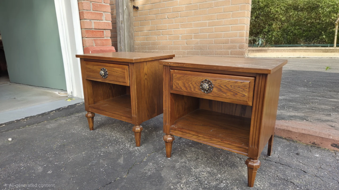 Vintage Wooden Nightstands