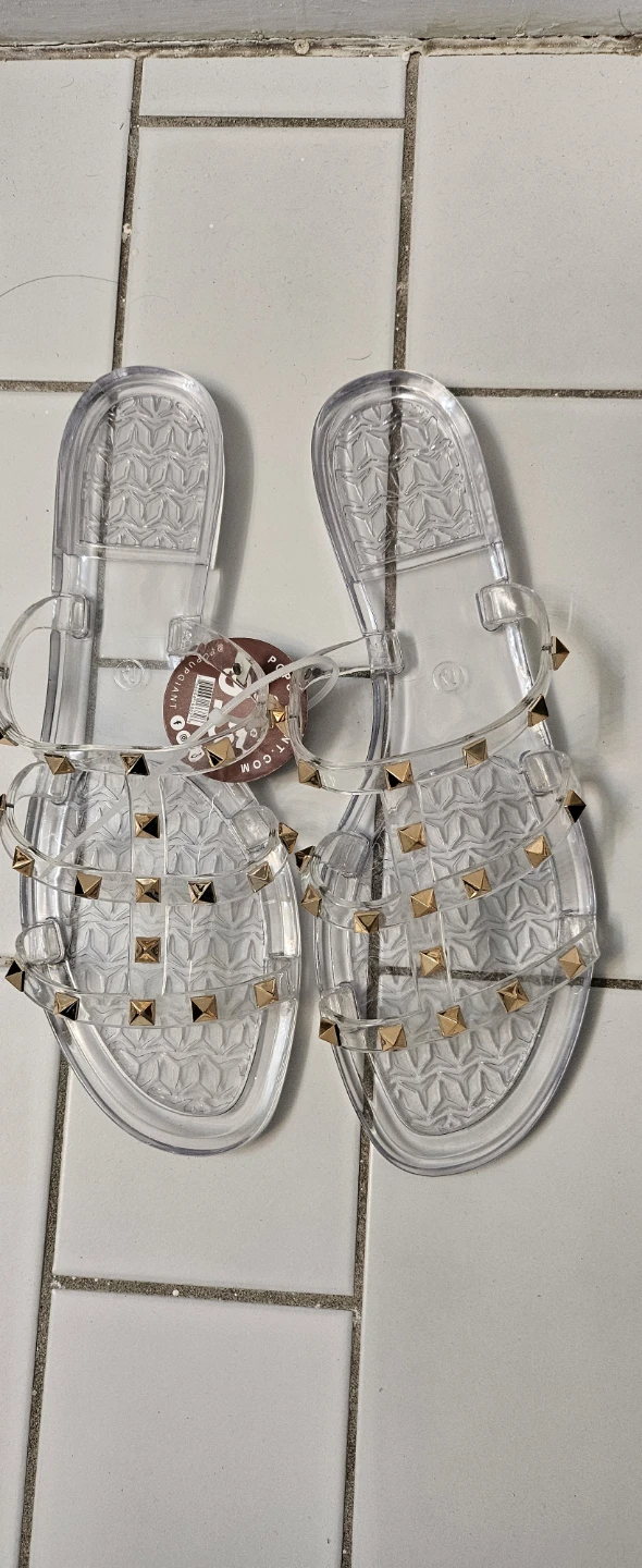 Clear Studded Jelly Sandals Size 9.5 - photo 2