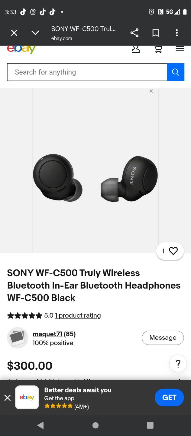 SONY WF-C500 Truly Wireless Bluetooth In-Ear Headphones - Black - photo 2
