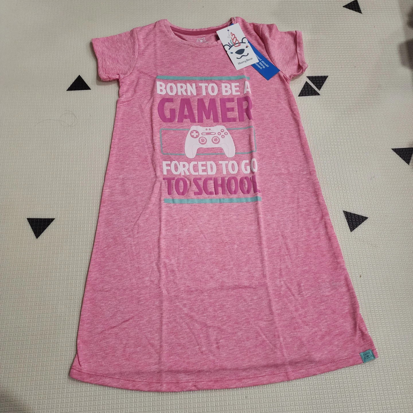 Harry Bear Girls' Nightdress - Pink Gamer Design - Size 6 Years