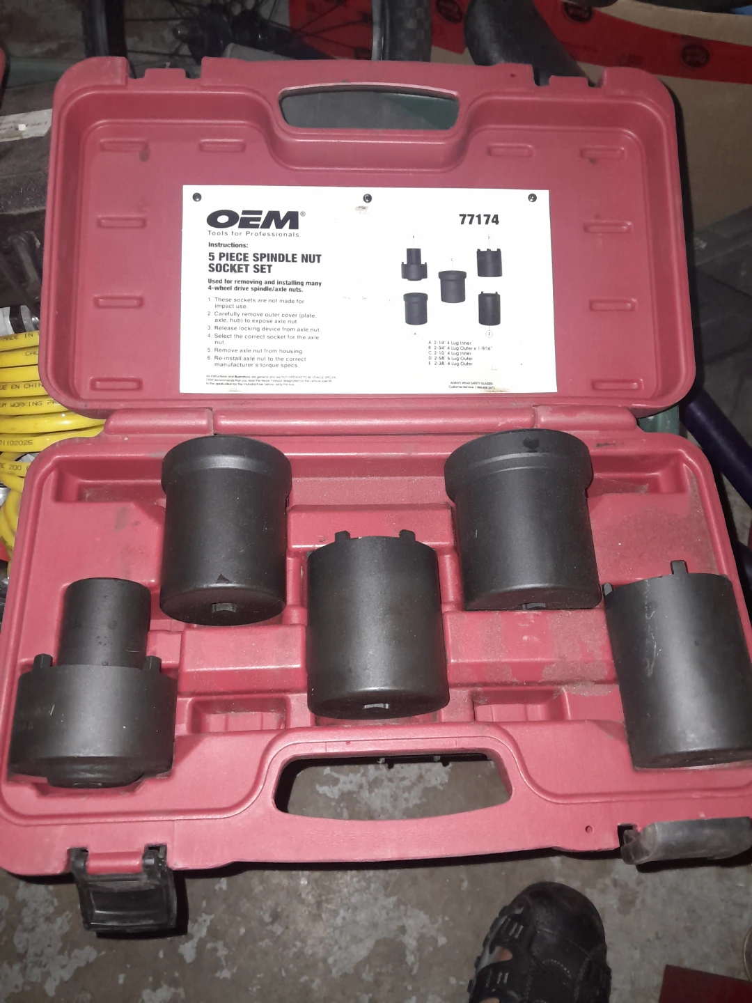 OEM 5 Piece Spindle Nut Socket Set 77174