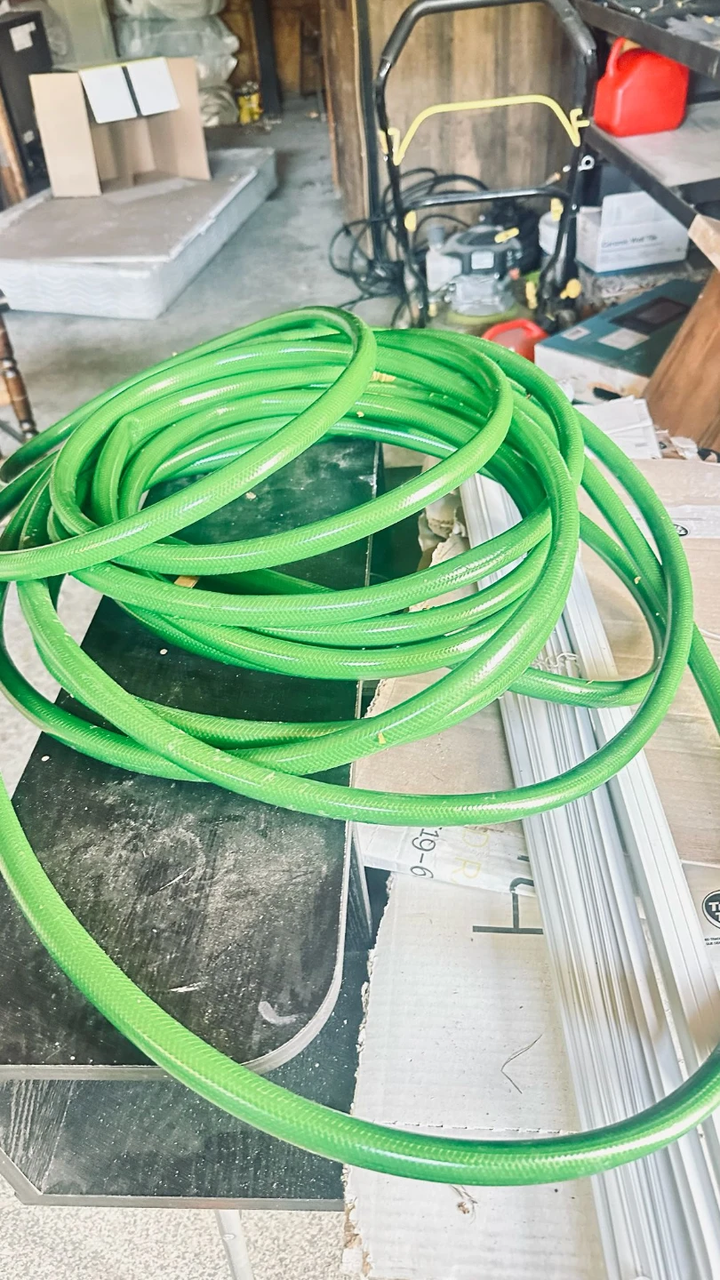Green Garden Hose with Brass Fittings