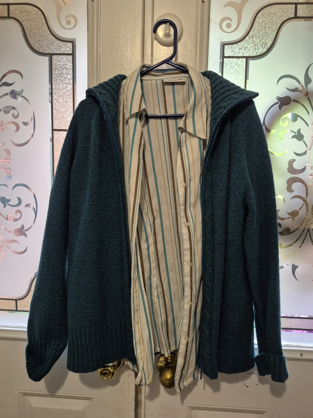 Carroll Reed Classics Striped Shirt and Penmans Cardigan Set