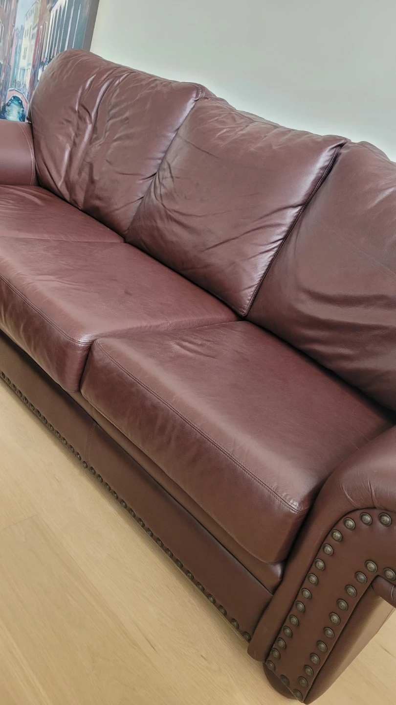Rawhide Genuine Leather Sofa - Brown