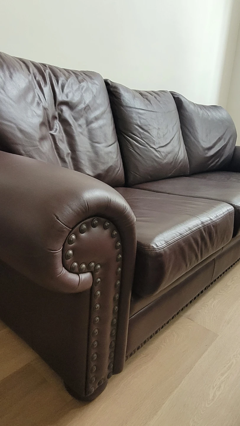 Rawhide Genuine Leather Sofa - Brown - photo 4