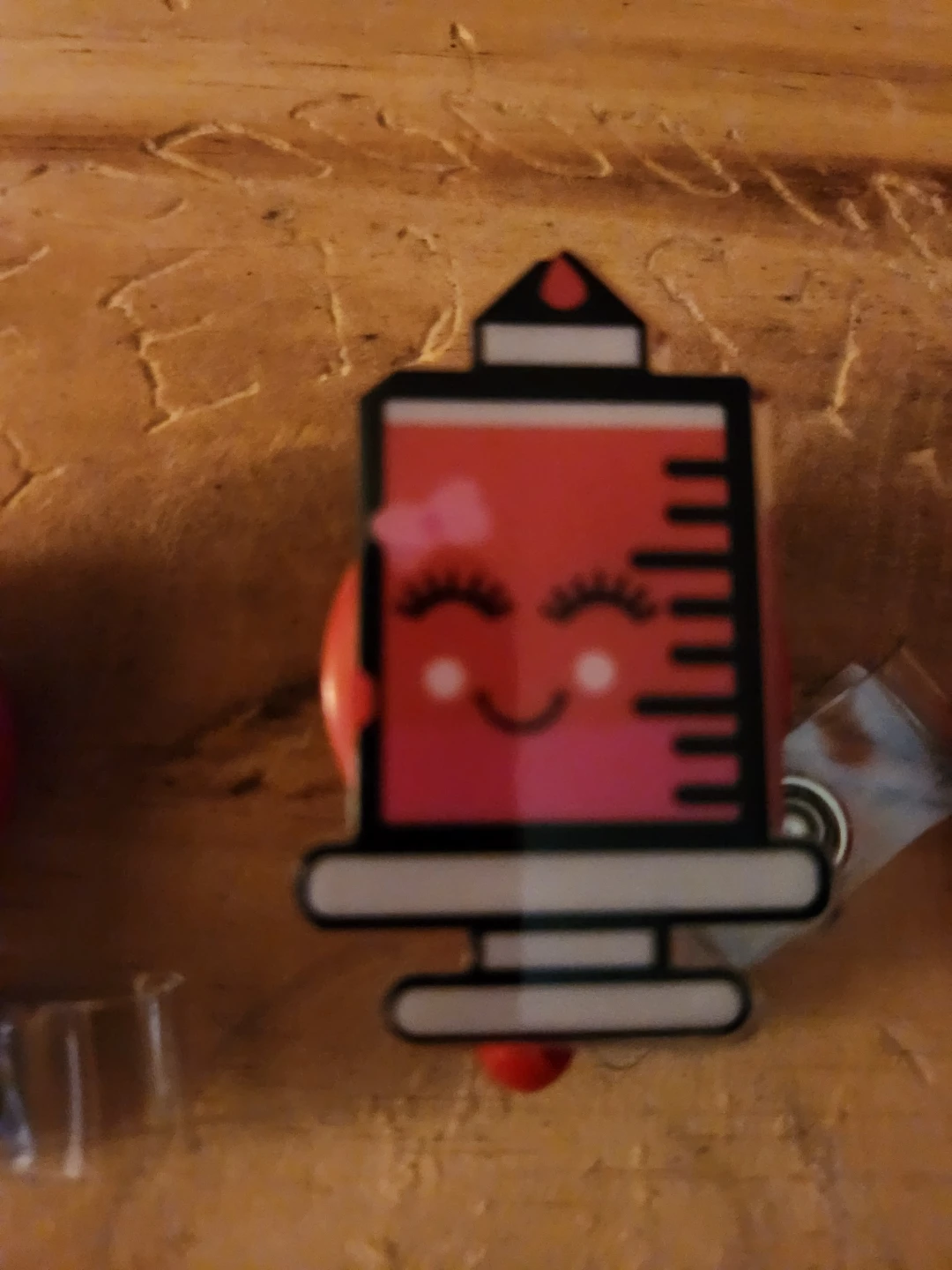 2 Nurse Badge Reels - Blood Drop & Syringe - photo 2