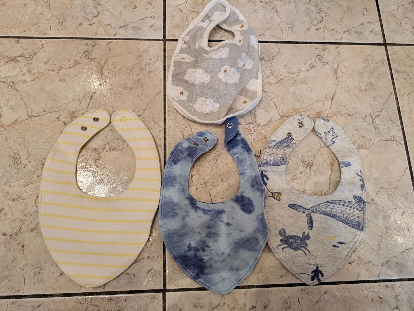 Set of 4 Baby Drool Bibs