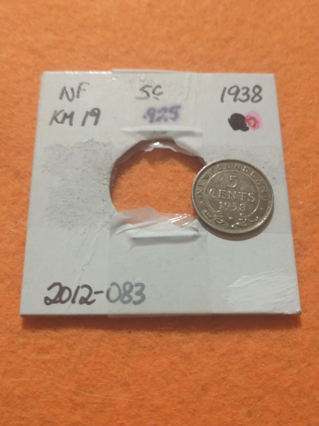XF 1938 Newfoundland five cents George VI .925 silver KM #19 - photo 5