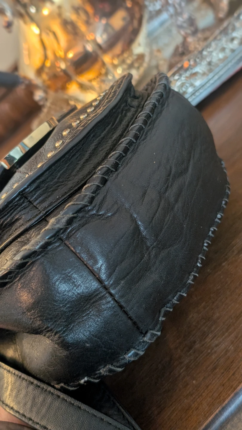 Cynthia Rowley Black Leather Studded Crossbody Bag - photo 5