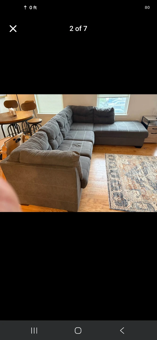 Ashley Gray Sectional Sofa (FREE  DELIVERY & SETUP) - photo 2