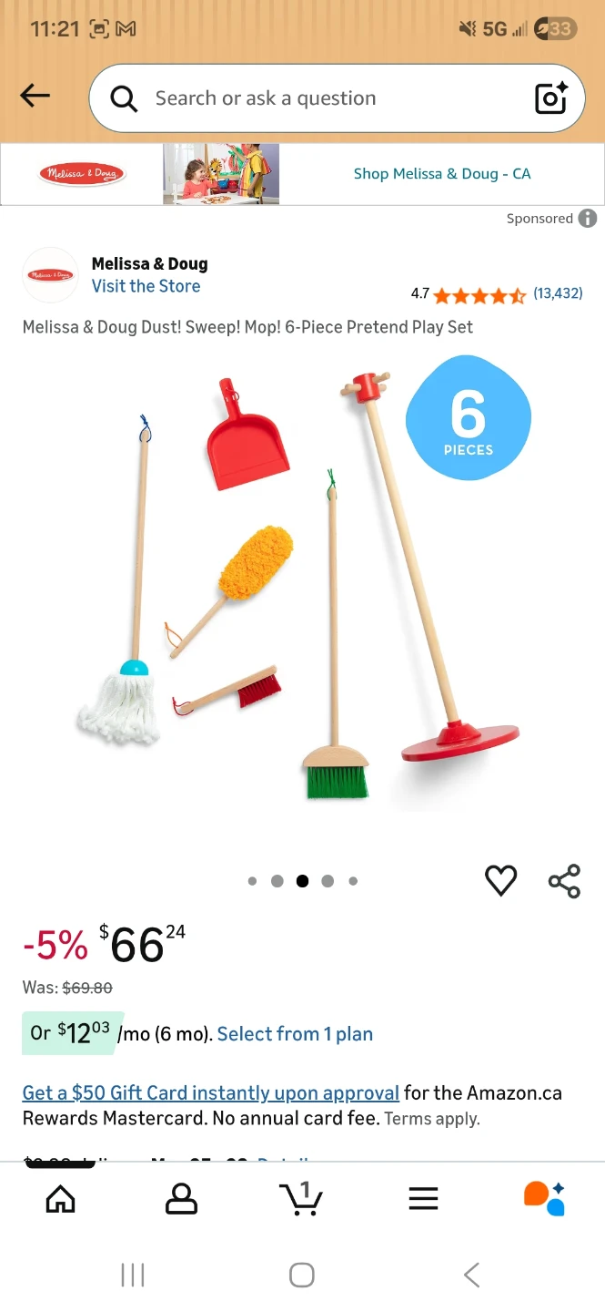 Melissa & Doug Dust! Sweep! Mop! 6-Piece Pretend Play Set - photo 4