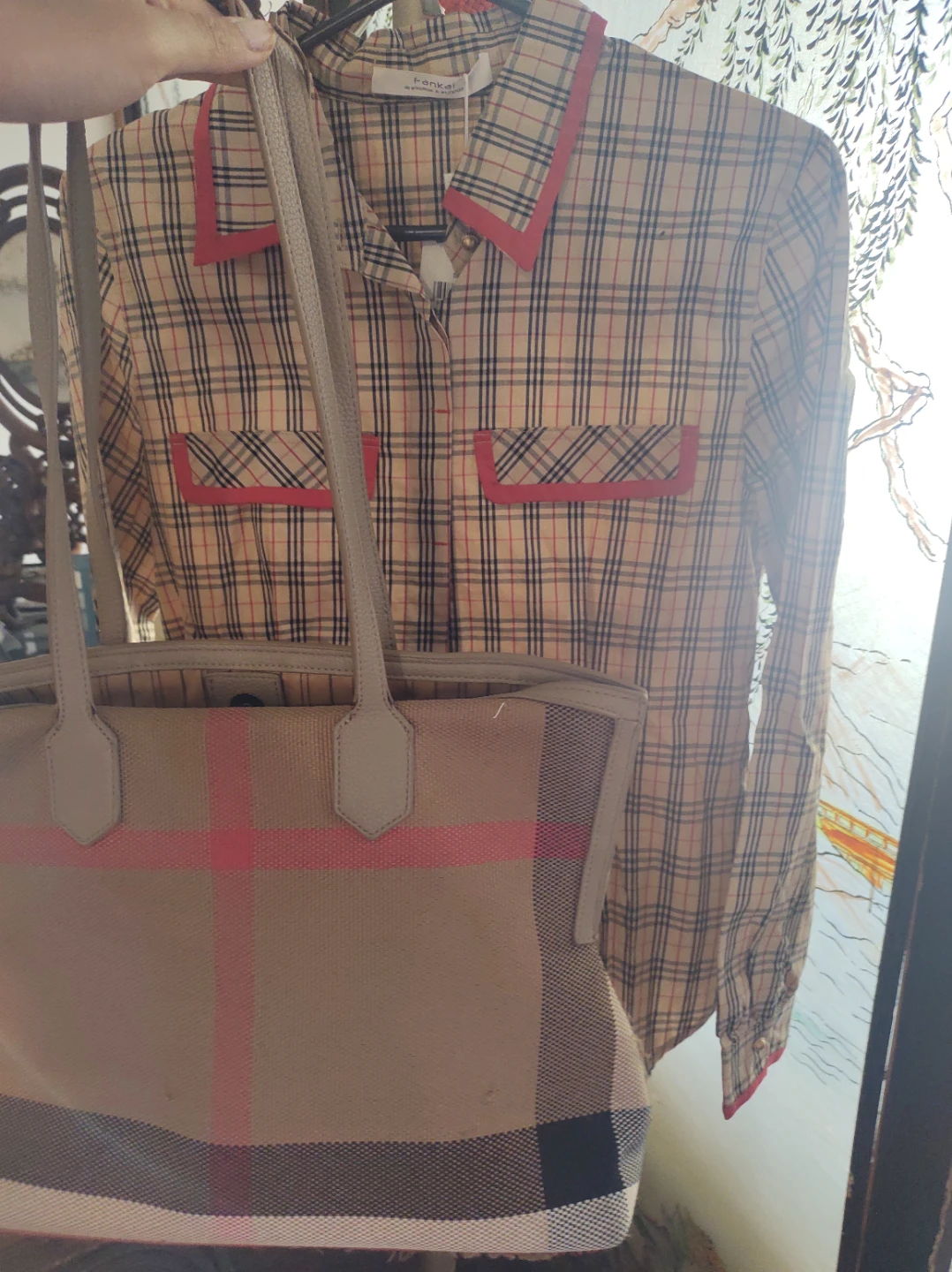 Pankai Plaid Shirt & Tote Bag Set - photo 2