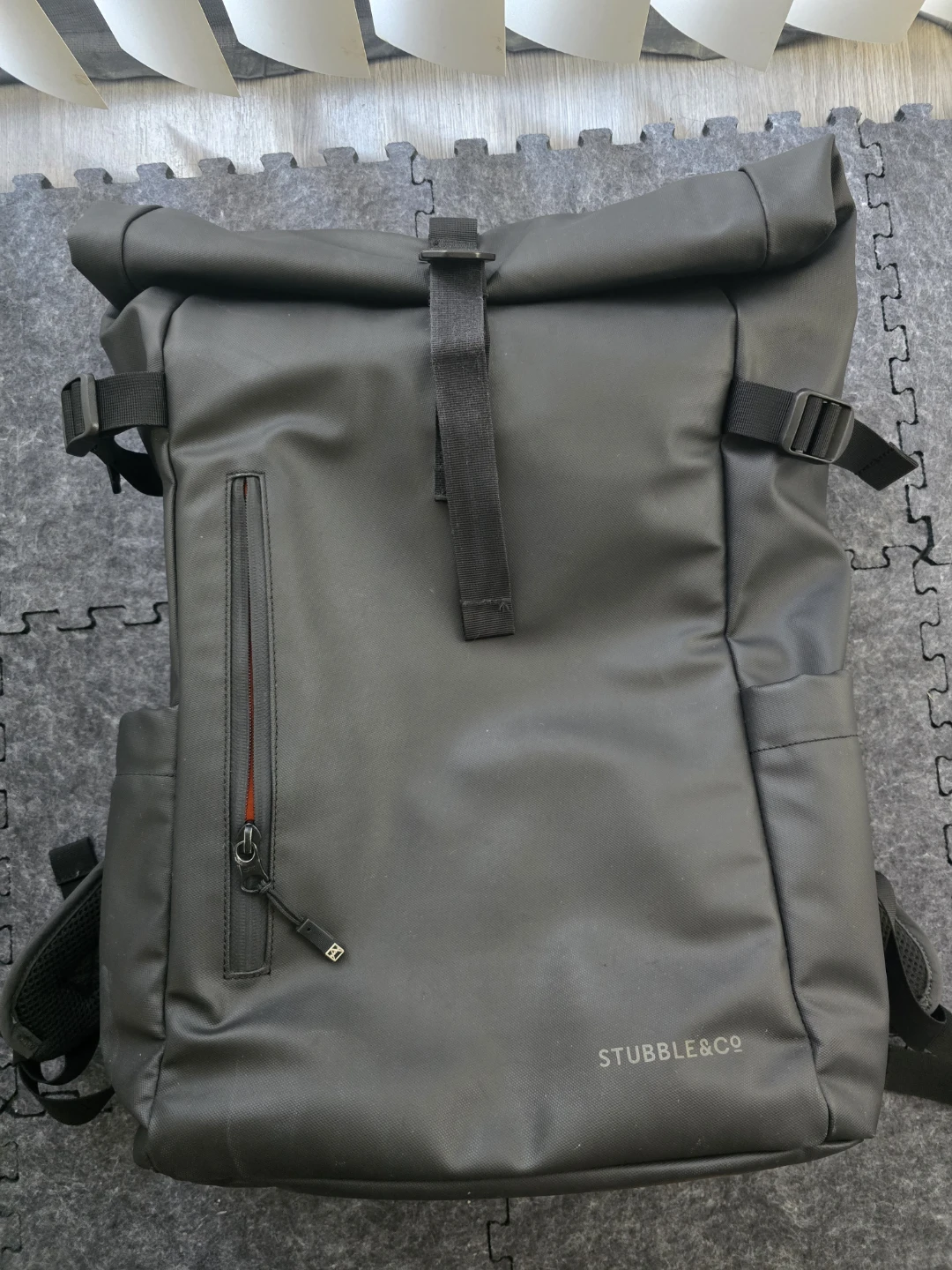 STUBBLE&CO Black Roll-Top Backpack