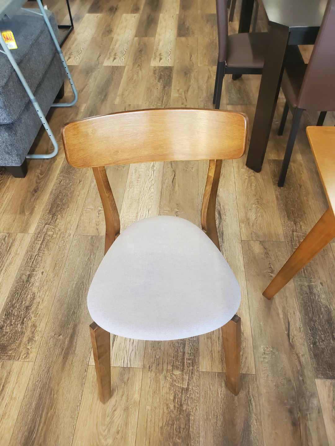 Mid-Century Modern Style Wood Dining Chair with Upholstered Seat - photo 3