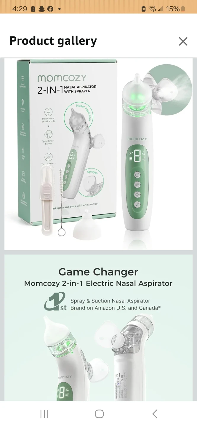 Momcozy 2-in-1 Electric Nasal Aspirator with Sprayer