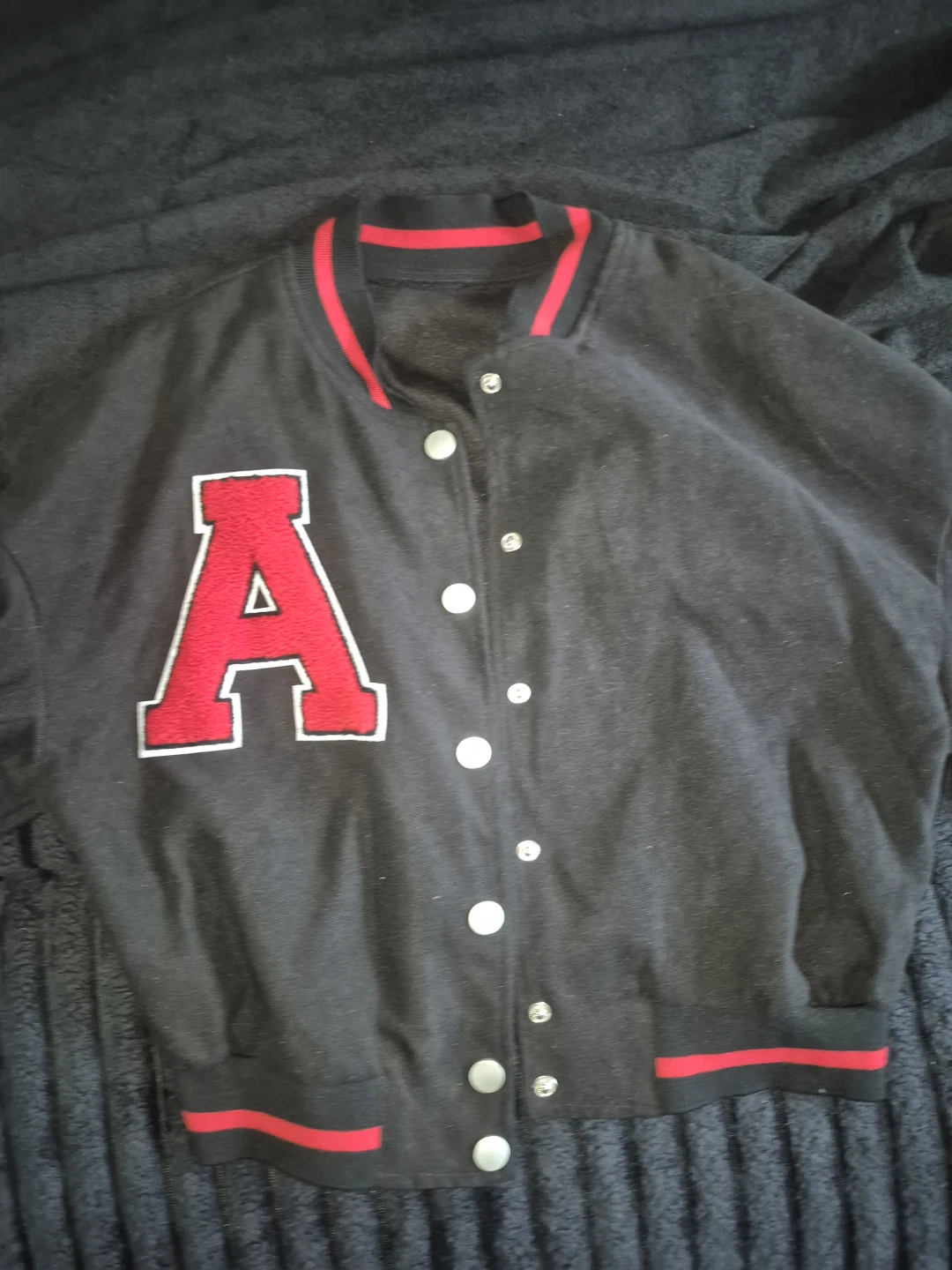 SHEIN Black & Red Varsity Jacket - photo 2