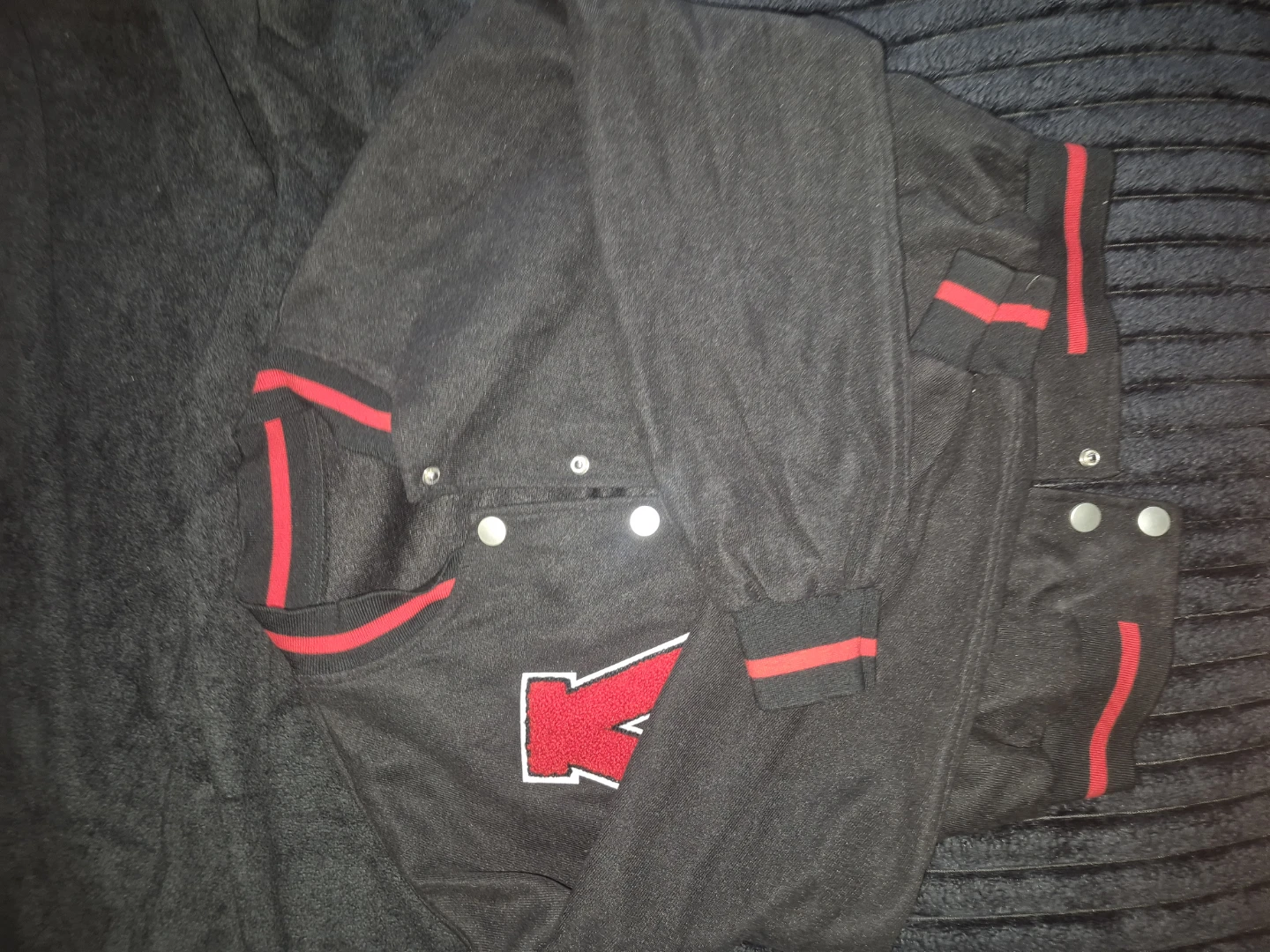 SHEIN Black & Red Varsity Jacket - photo 3