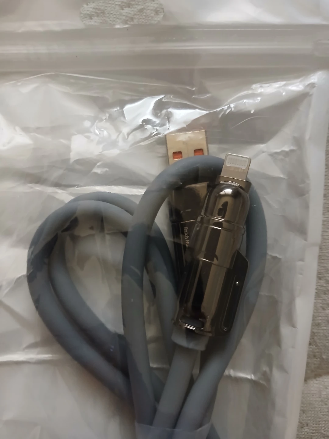 4-In-1 240W USB, Lightning, & x2 USB-C Charging Cable