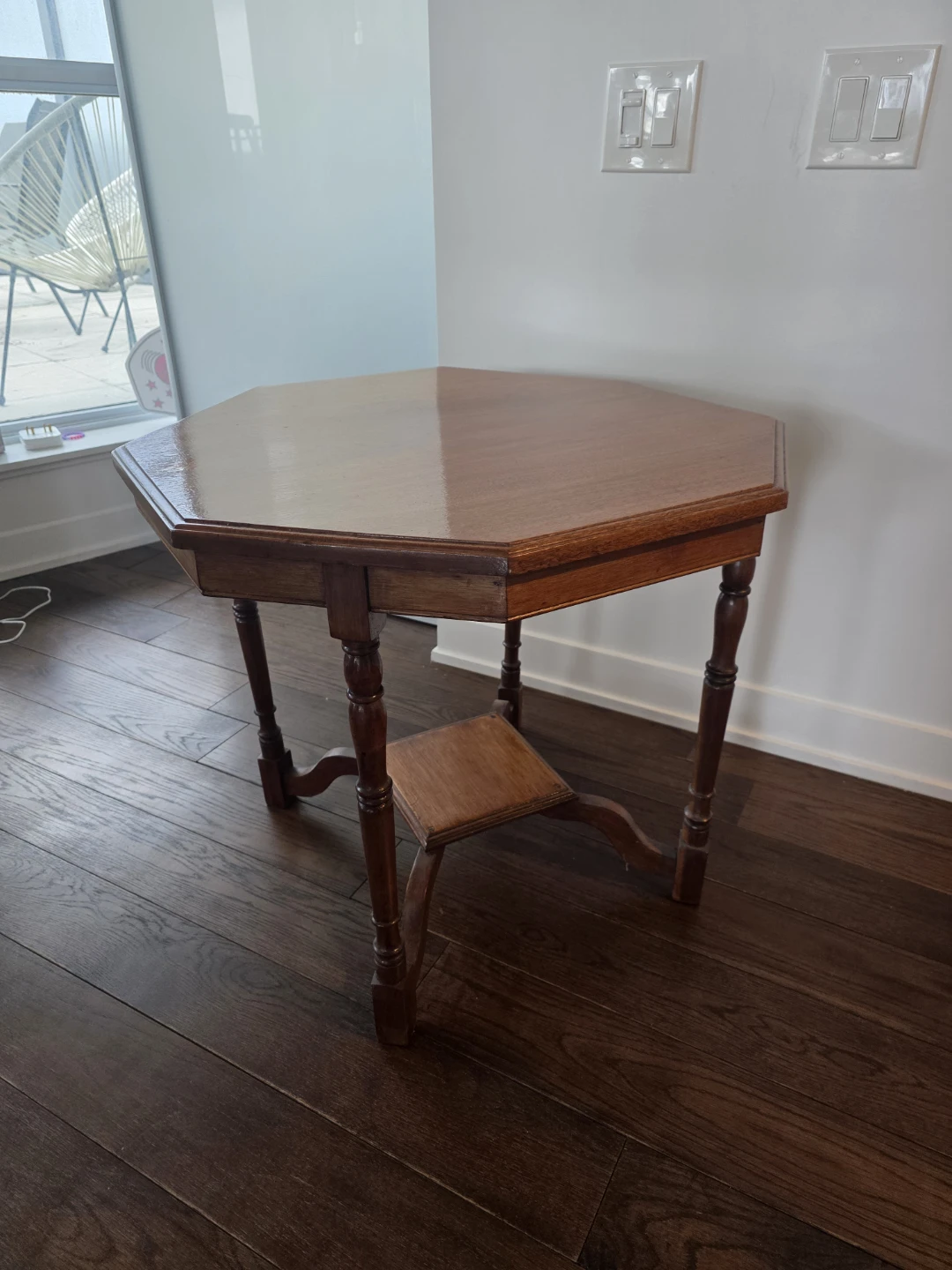 Octagonal Wood Side Table - photo 2