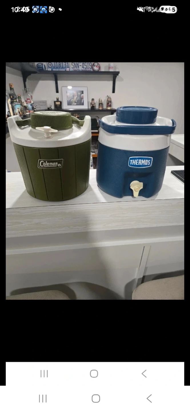 Two Vintage Water Cooler Jugs. $10 For both.