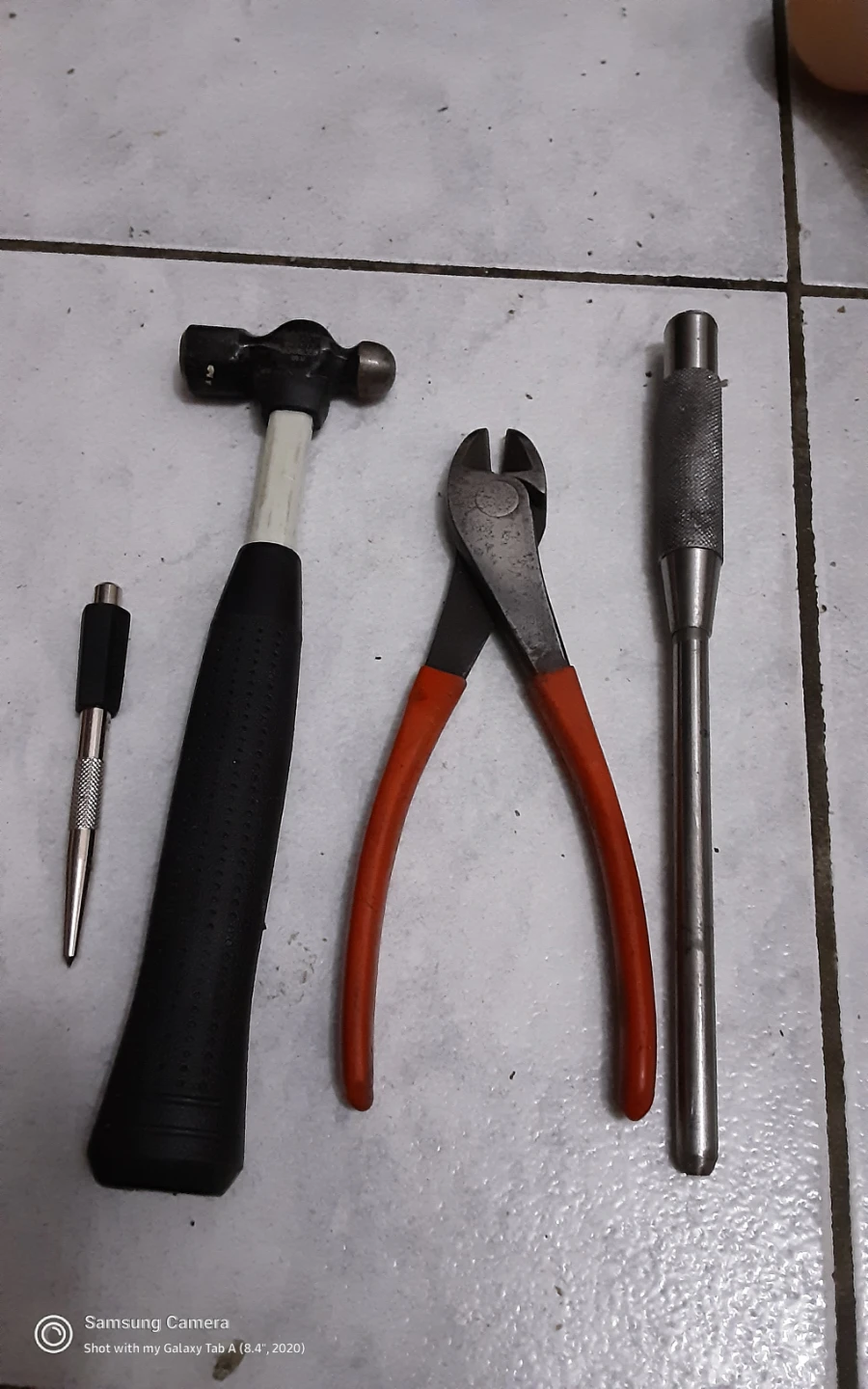 Ball Peen Hammer, Wire Cutters, and Punch Set