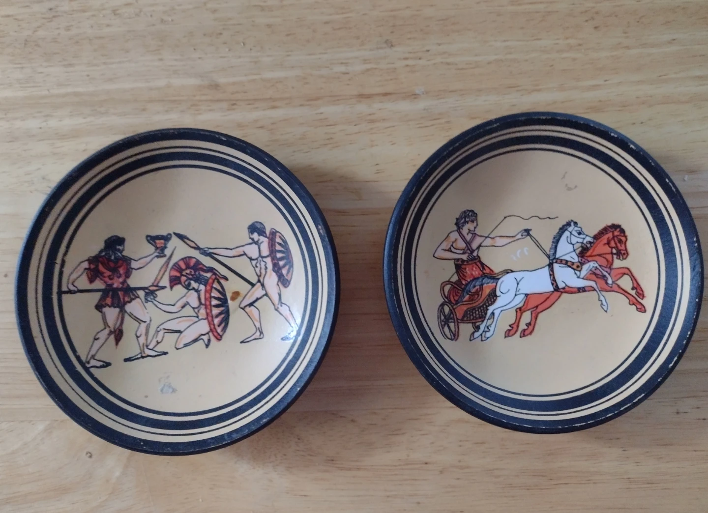 Set of 2 Decorative Greek Scene Plates