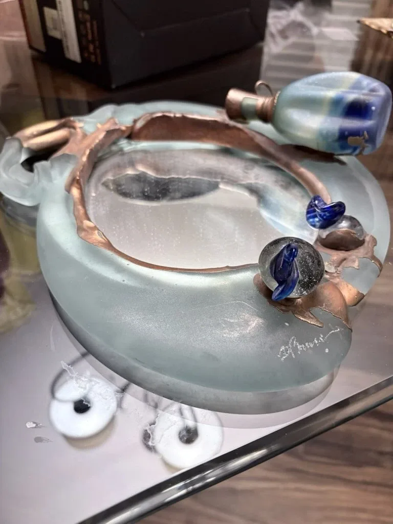Mirror with perfume bottle / vase - photo 2