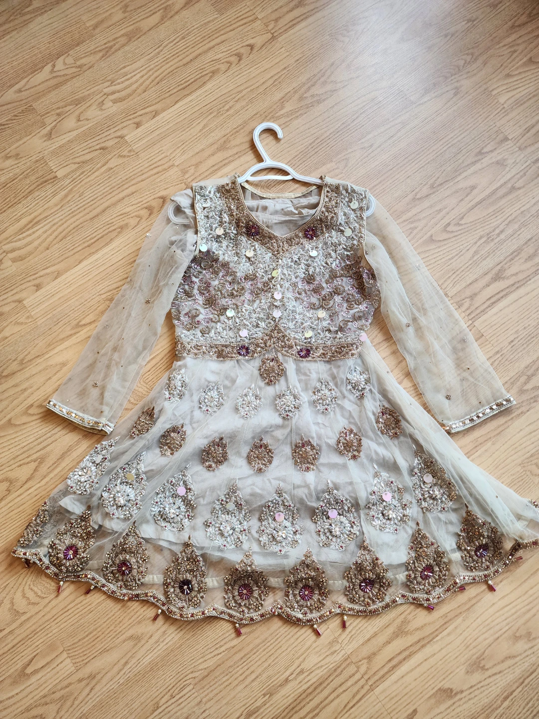 Embellished peplum Kurti with Dupatta and gharara