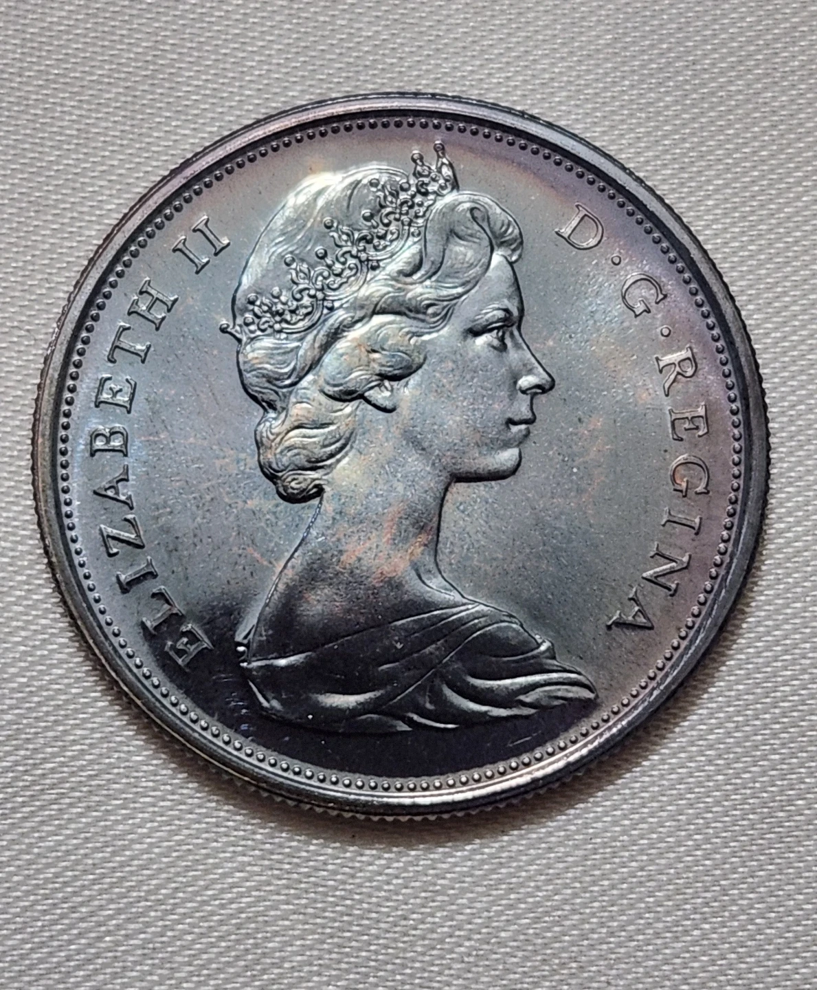 1967 Canada Silver 50 Cent Coin - Wolf