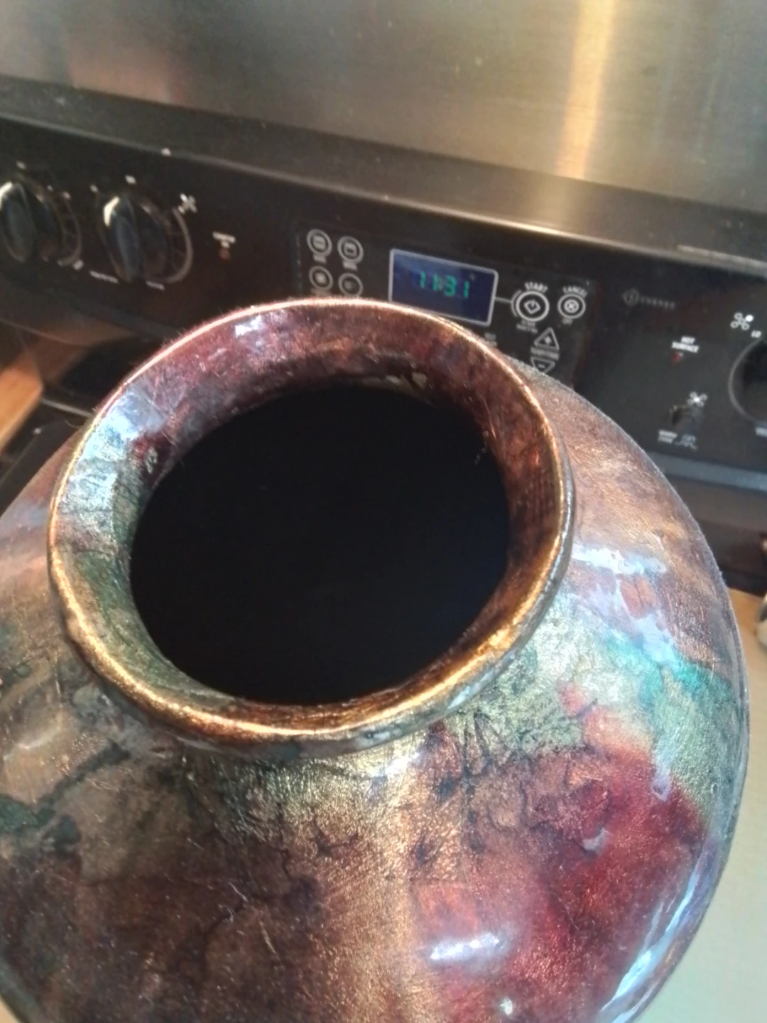 Large Handcrafted Raku Studio Pottery Vase - photo 4