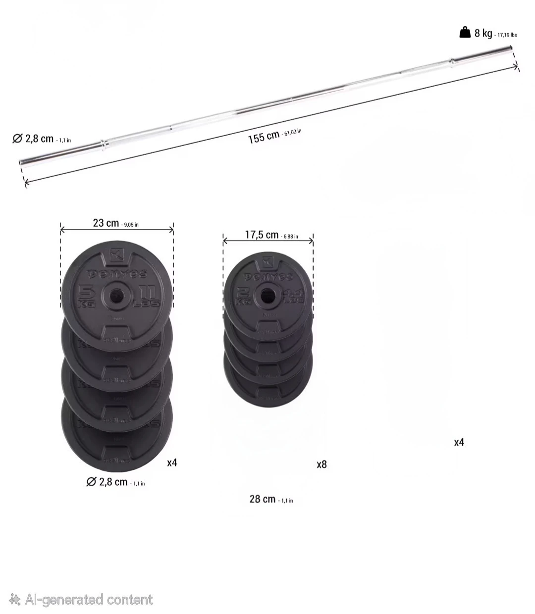 Domyos Barbell and Weight Set