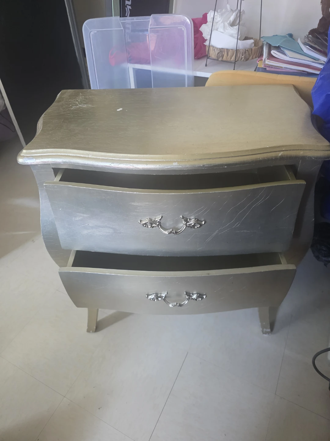 Antique Gold 2-Drawer Nightstand set of 2 - photo 3