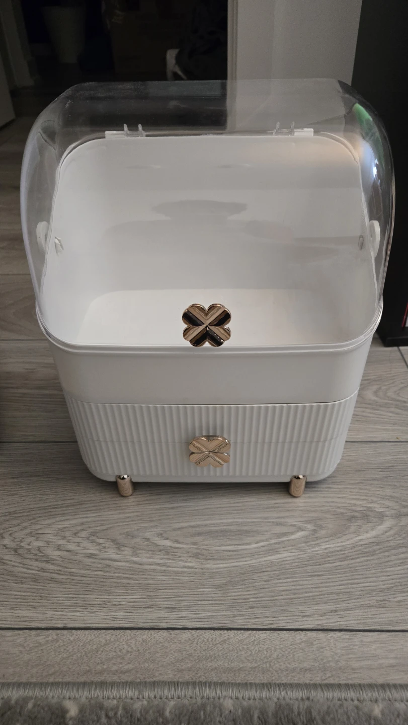 White Makeup Organizer with 2 Drawers