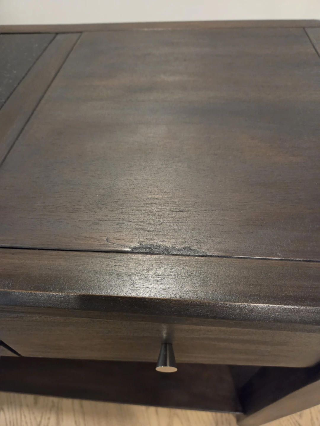 Dark Wood Console Table with 3 Drawers - photo 4