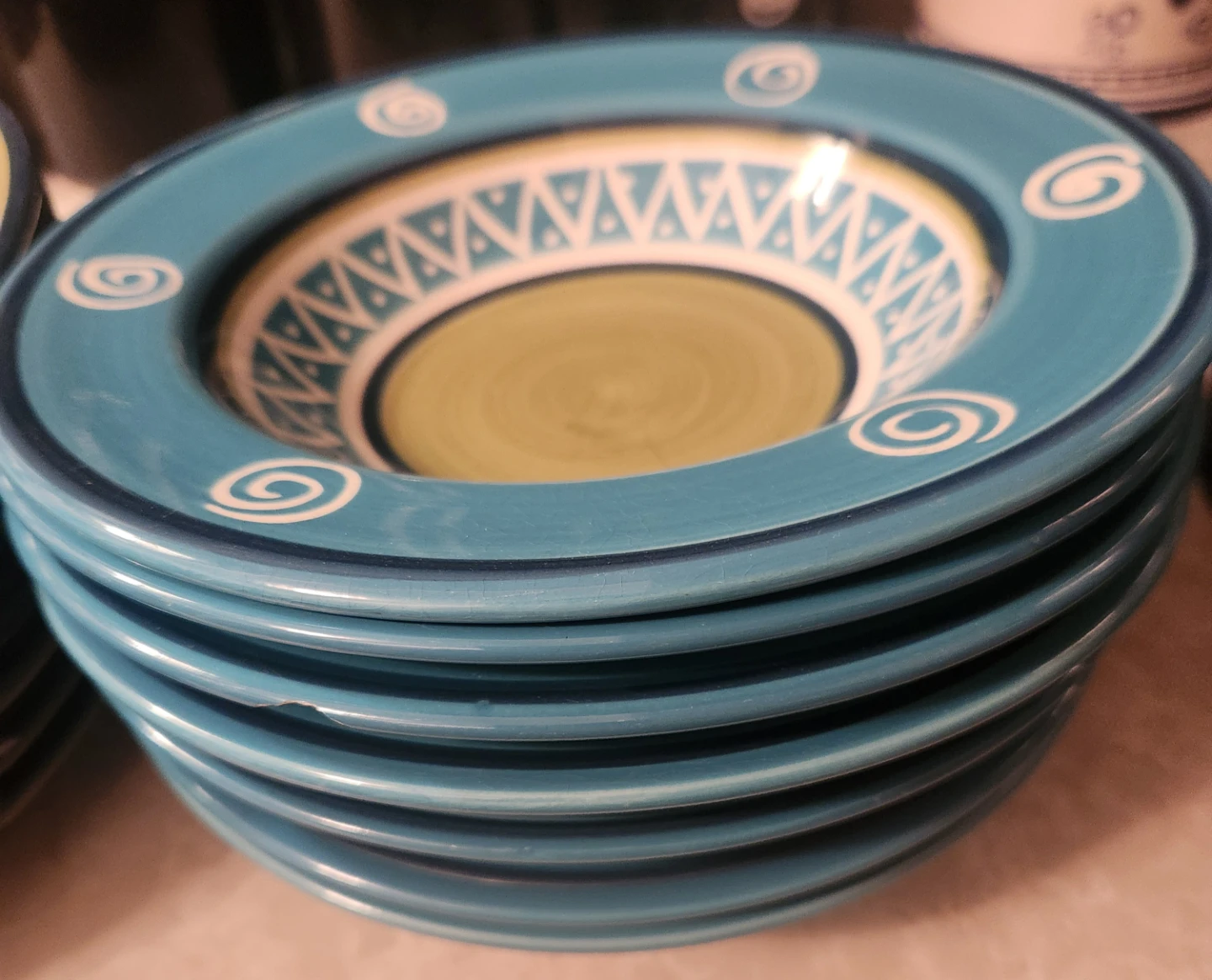 Living Art Spiral Design Dinner Plates - Set of 8 - photo 2