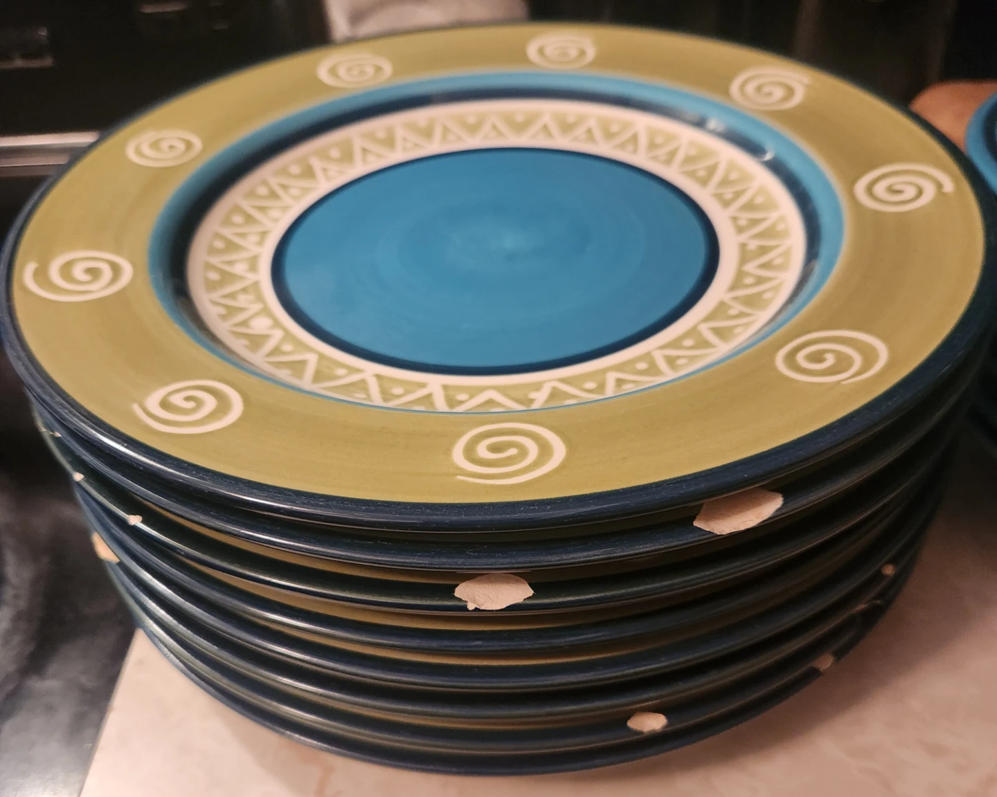 Living Art Spiral Design Dinner Plates - Set of 8 - photo 3