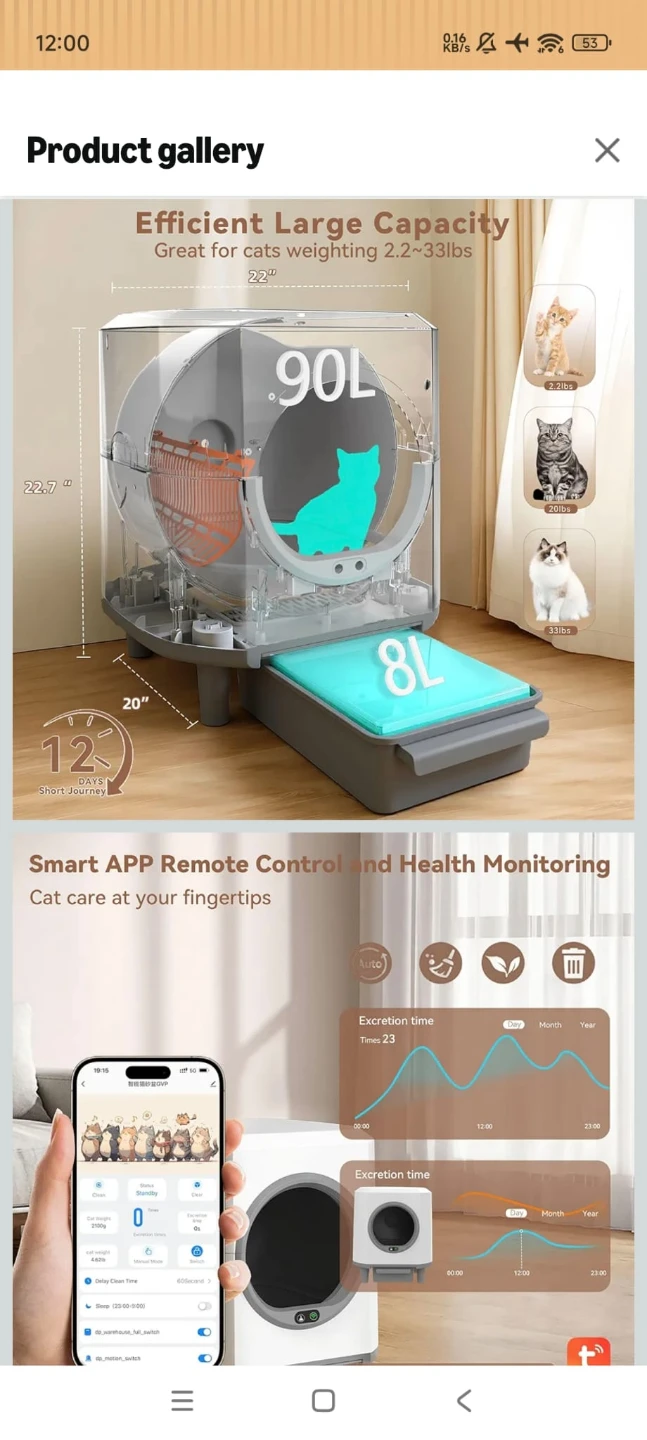 CABZOON Automatic Self Cleaning Litter Box 90L - photo 4