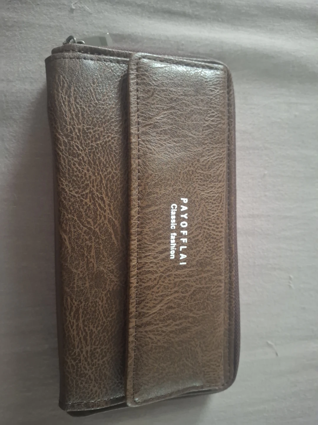 PAYOFFLAI Classic Fashion Brown Zipper Wallet