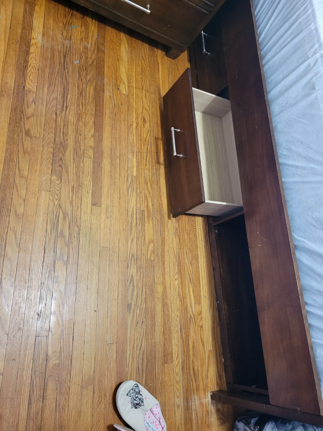 Wooden Bed Frame with Built-in Storage and LED Headboard - photo 3
