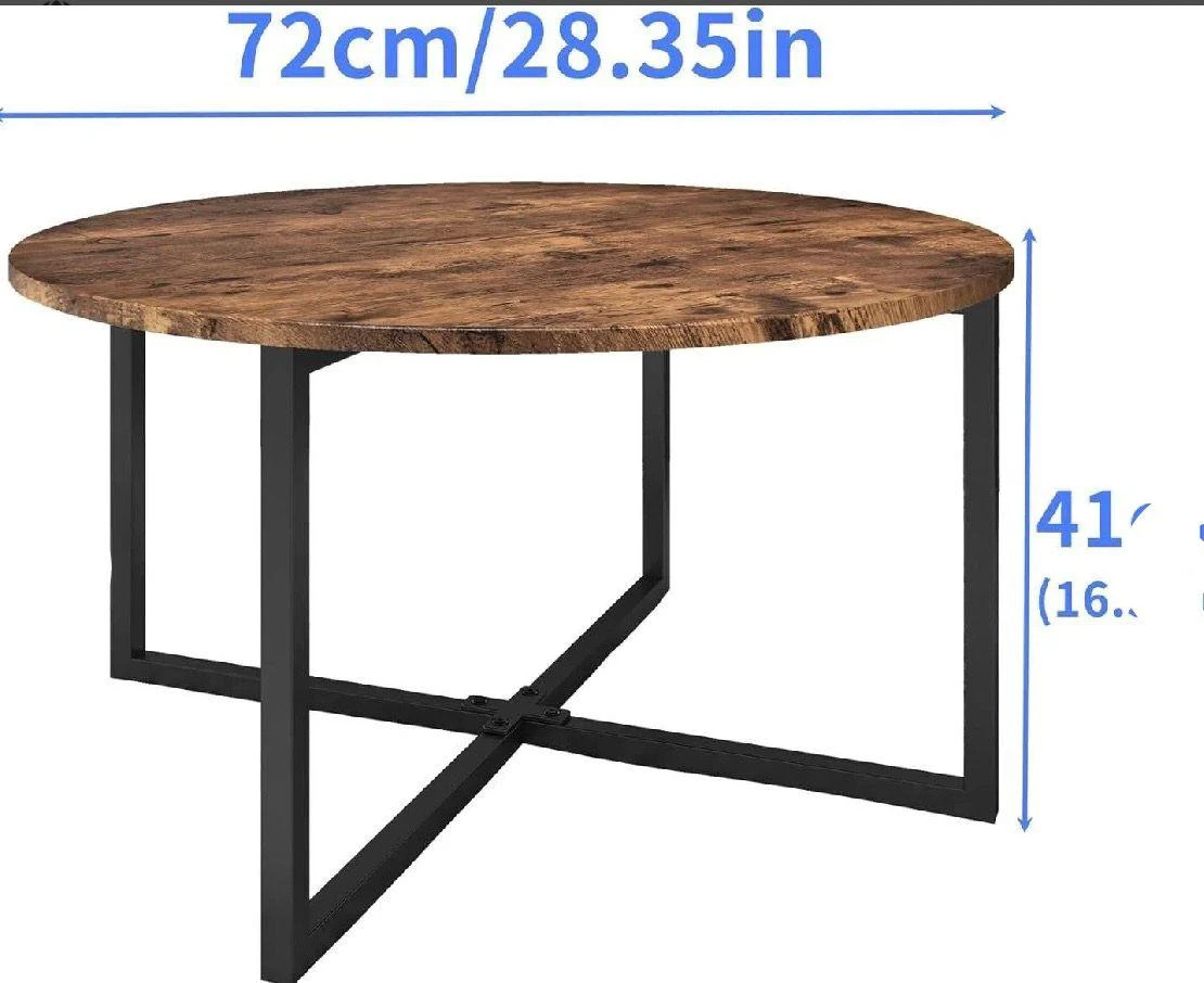 Round Coffee Table with X-Leg Base - photo 4