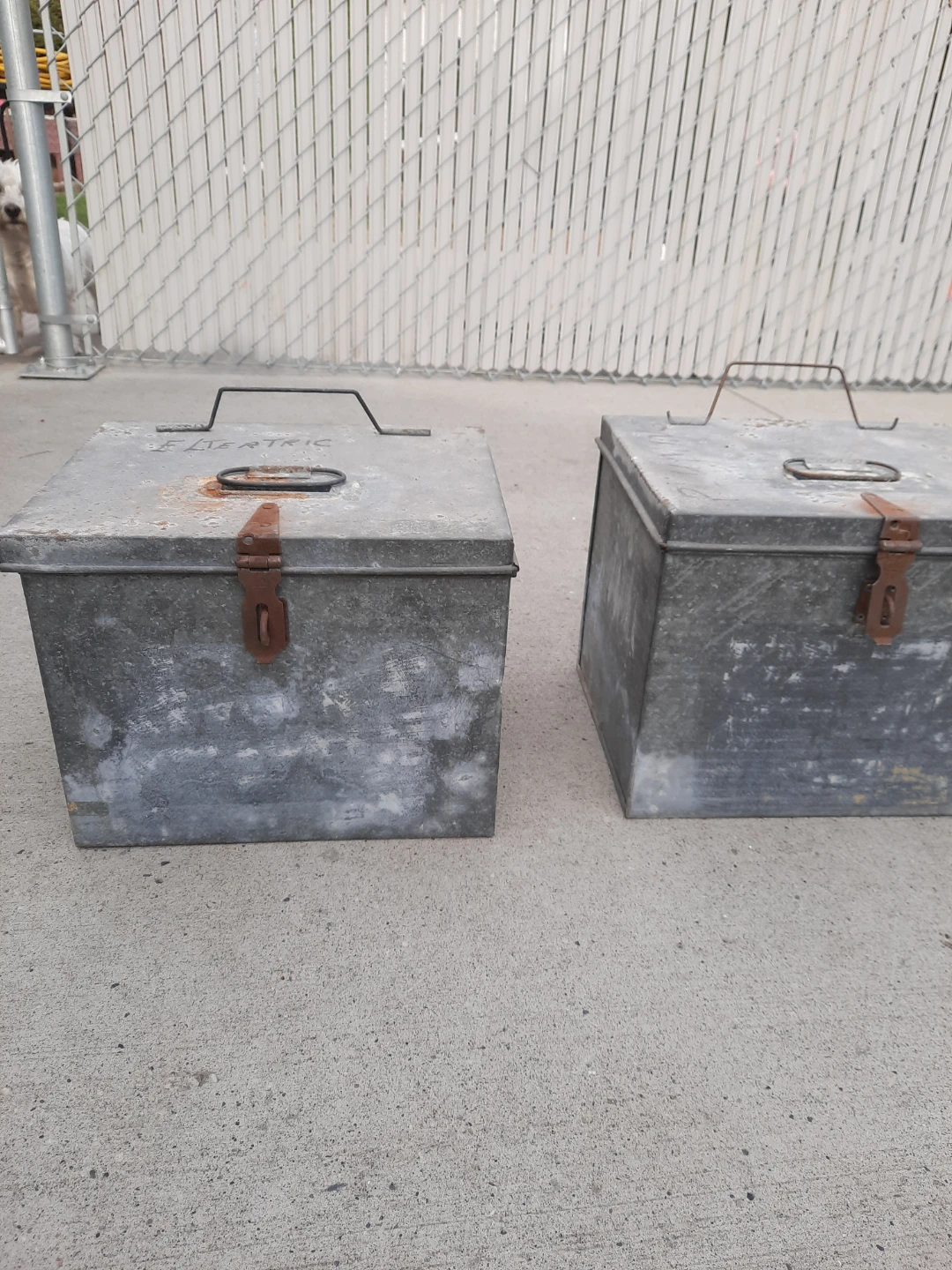 Set of 2 Vintage Metal Storage Boxes