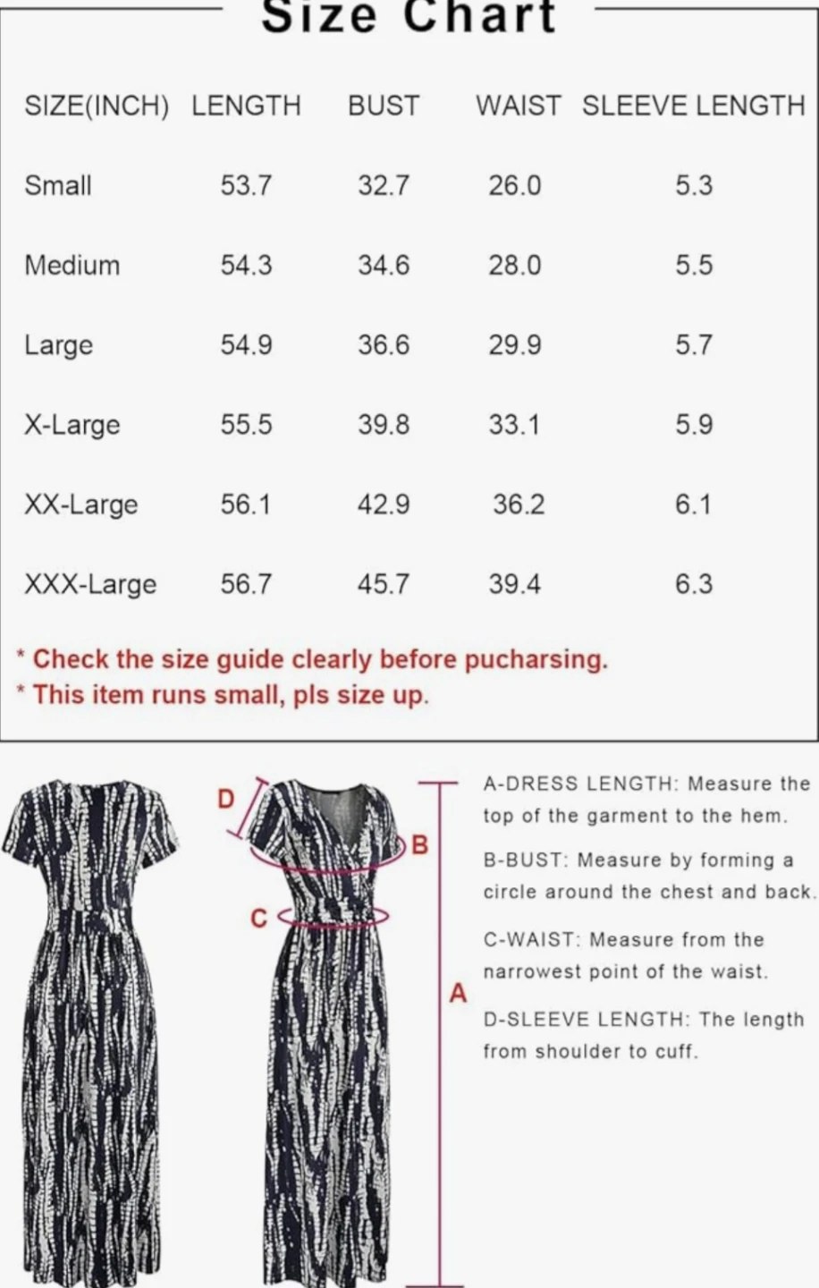 OUGES Women's Navy and White Tie-Dye Maxi Dress with Pockets - photo 5