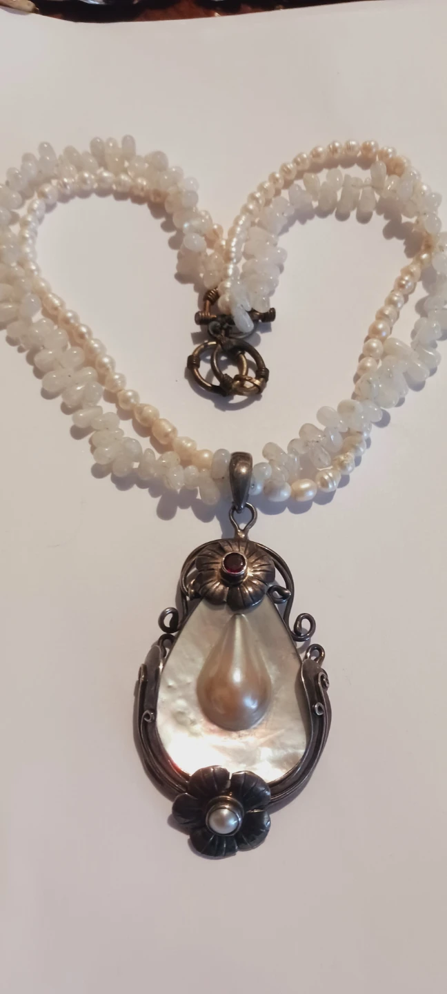 Fabulous Sterling Silver 925  Pearl Pendant with Necklace - photo 2