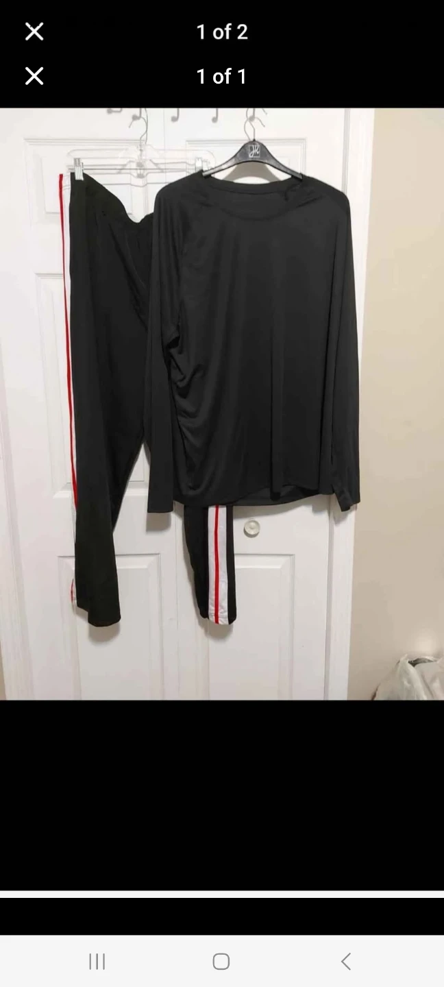 Black long-sleeve shirt and track pants set