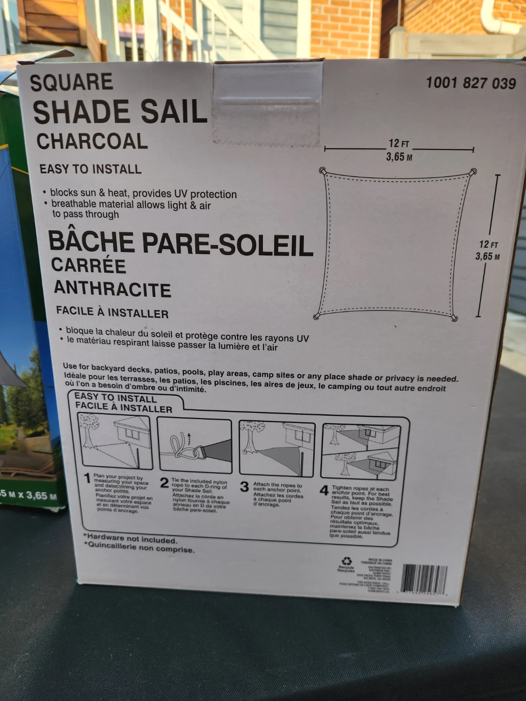 Vigoro Square Shade Sail - Charcoal - photo 2