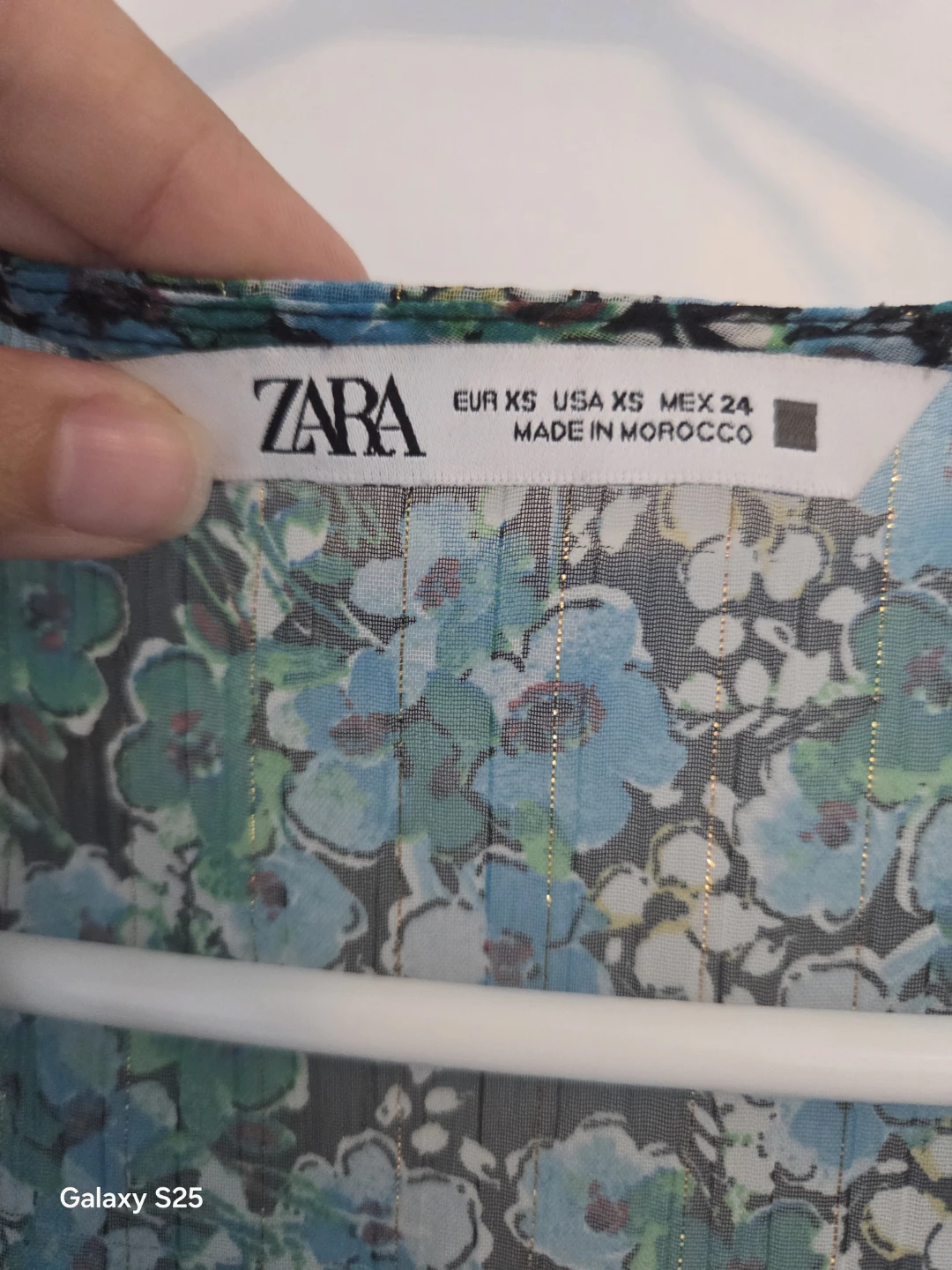 ZARA Blue Floral Print Mini Dress XS - photo 2