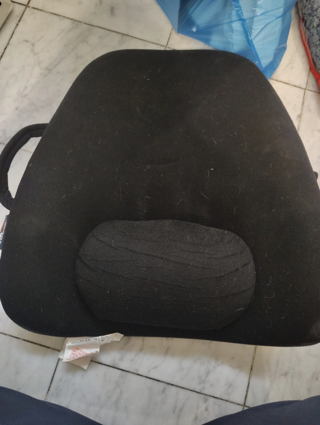 Black Lumbar Support Cushion with Handles